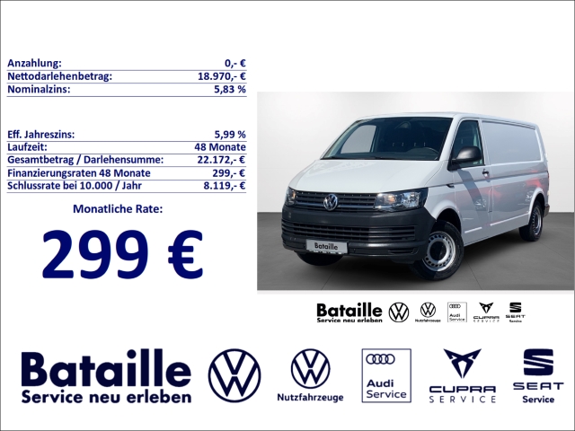 T6 Kasten 2.0 TDI lang AHK Berganfahrass. Klima