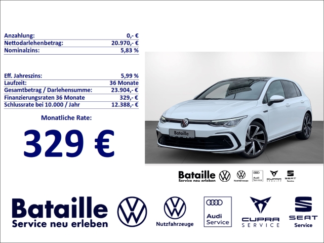 Golf VIII 1.5 TSI R-Line AHK Pano Navi ACC SHZ